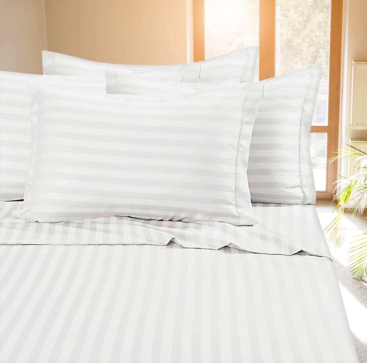 CrystalTowels Super Luxury Hotel Group – Juego de sábanas de 4 piezas, microfibra de doble cepillado, sin arrugas, bolsillos profundos, sábanas