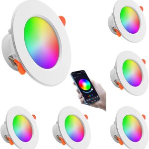 6Pack 4.5 Inch Smart APP Ultra Slim LED ceiling Lights 15W Dimmable,120V RGBW DIY Scenes Million Color Changing Tunable Modes,Timer,memory function 6Pack 4.5 Inch Smart APP Ultra Slim LED ceiling Lights 15W Dimmable,120V RGBW DIY Scenes Million Color Changing Tunable Modes,Timer,memory function