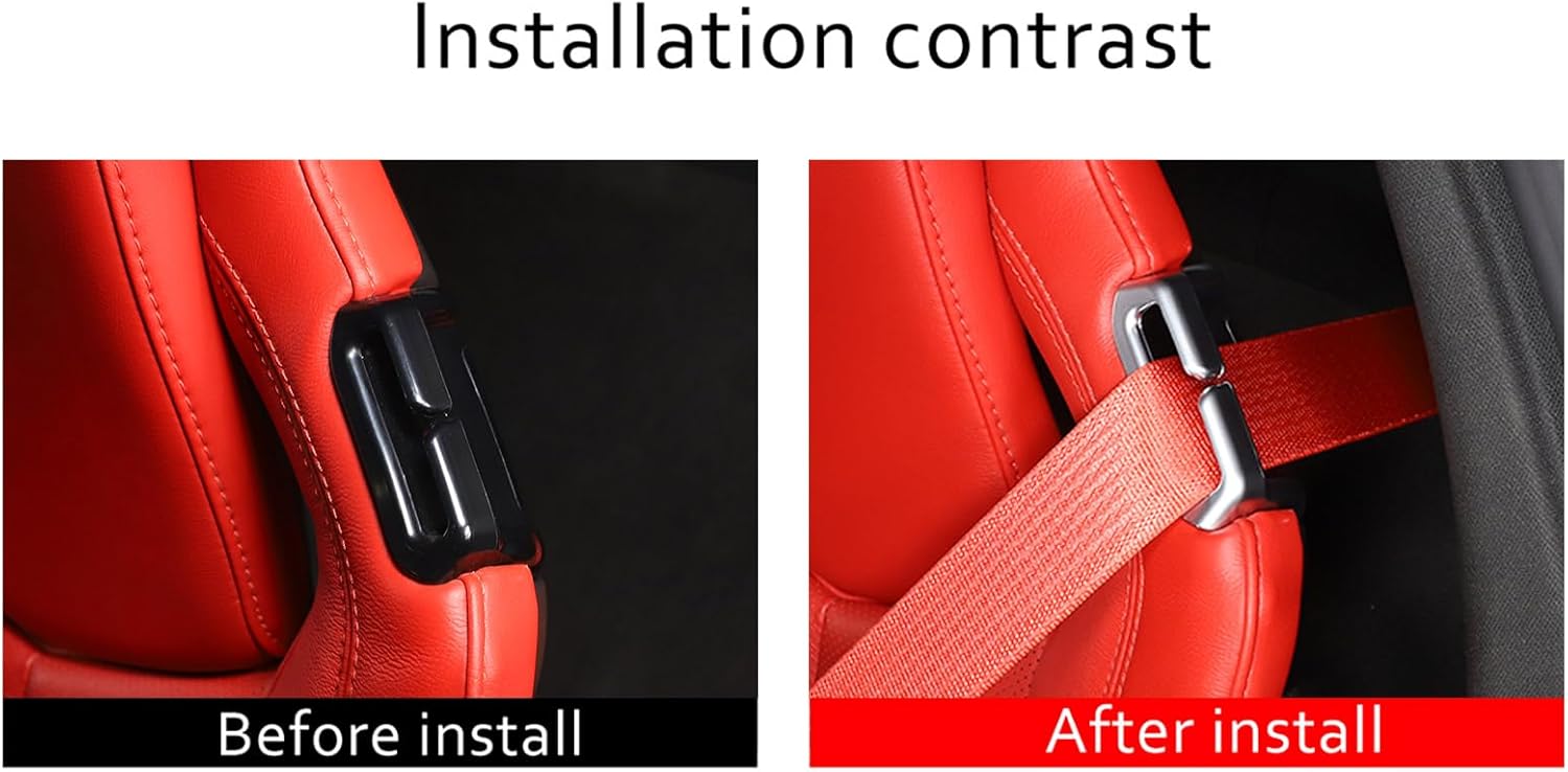 1 par de trabillas de repuesto para cinturón de seguridad compatibles con Chevrolet Corvette C8 2020-2023, guía de cinturón de seguridad