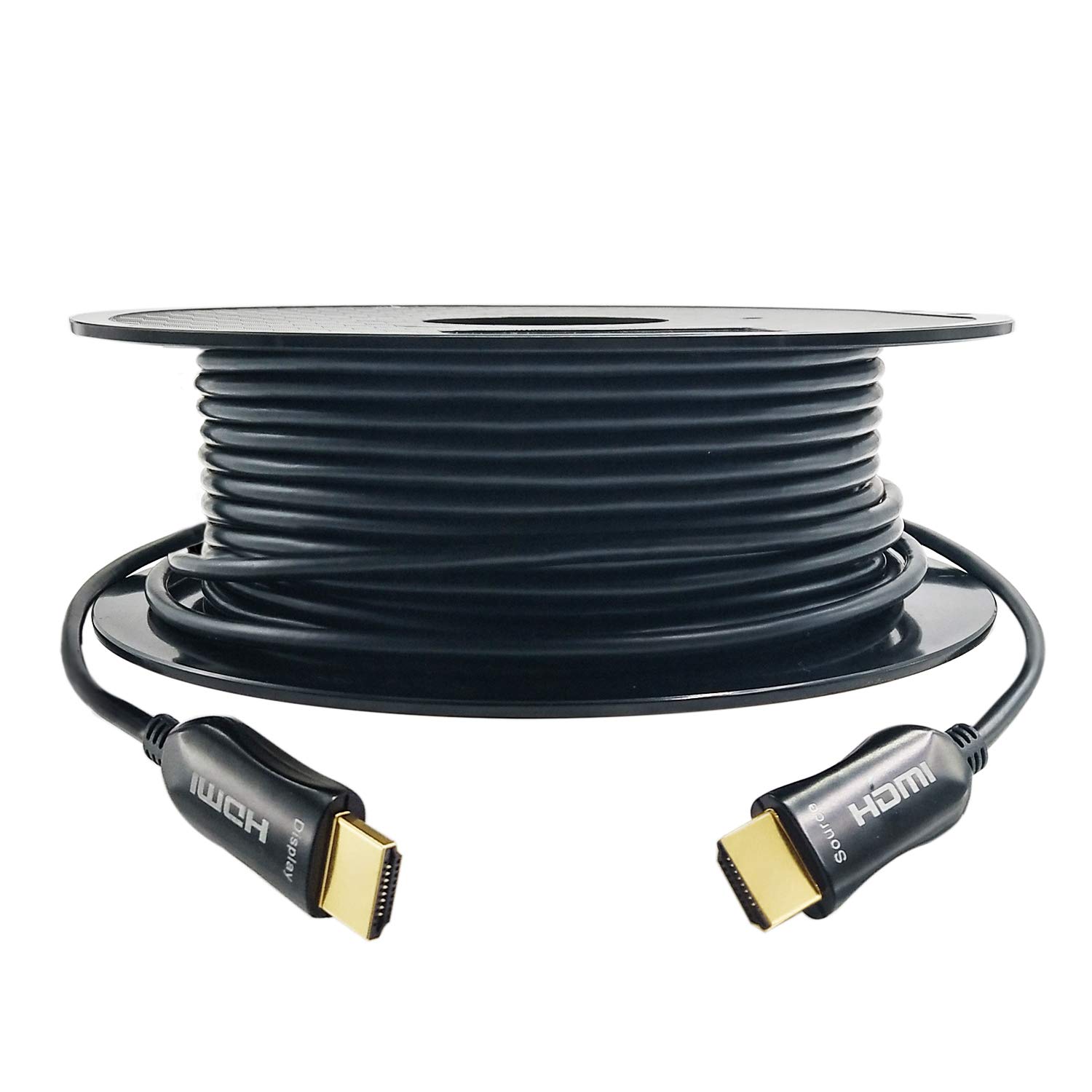 Cable HDMI 4K HDR de 3 a 300 pies .914 a 91.44 metros, 144 Hz de alta velocidad Ultra HD, HDMI 2.0 18 Gbps, Fiber Optic HDMI Cable HDMI Negro