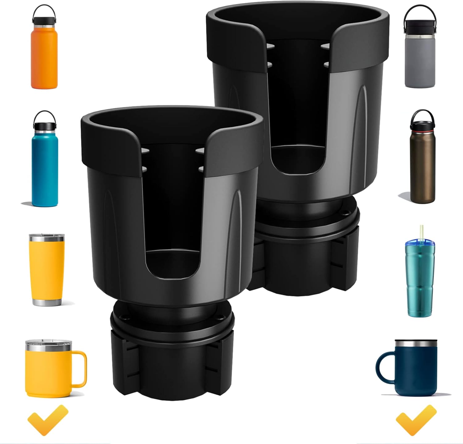 Expansor de portavasos para automóvil  Expansor de portavasos de coche con base ajustable  Se adapta a Yeti, Nalgene, Hydro Flask, botellas de 1040