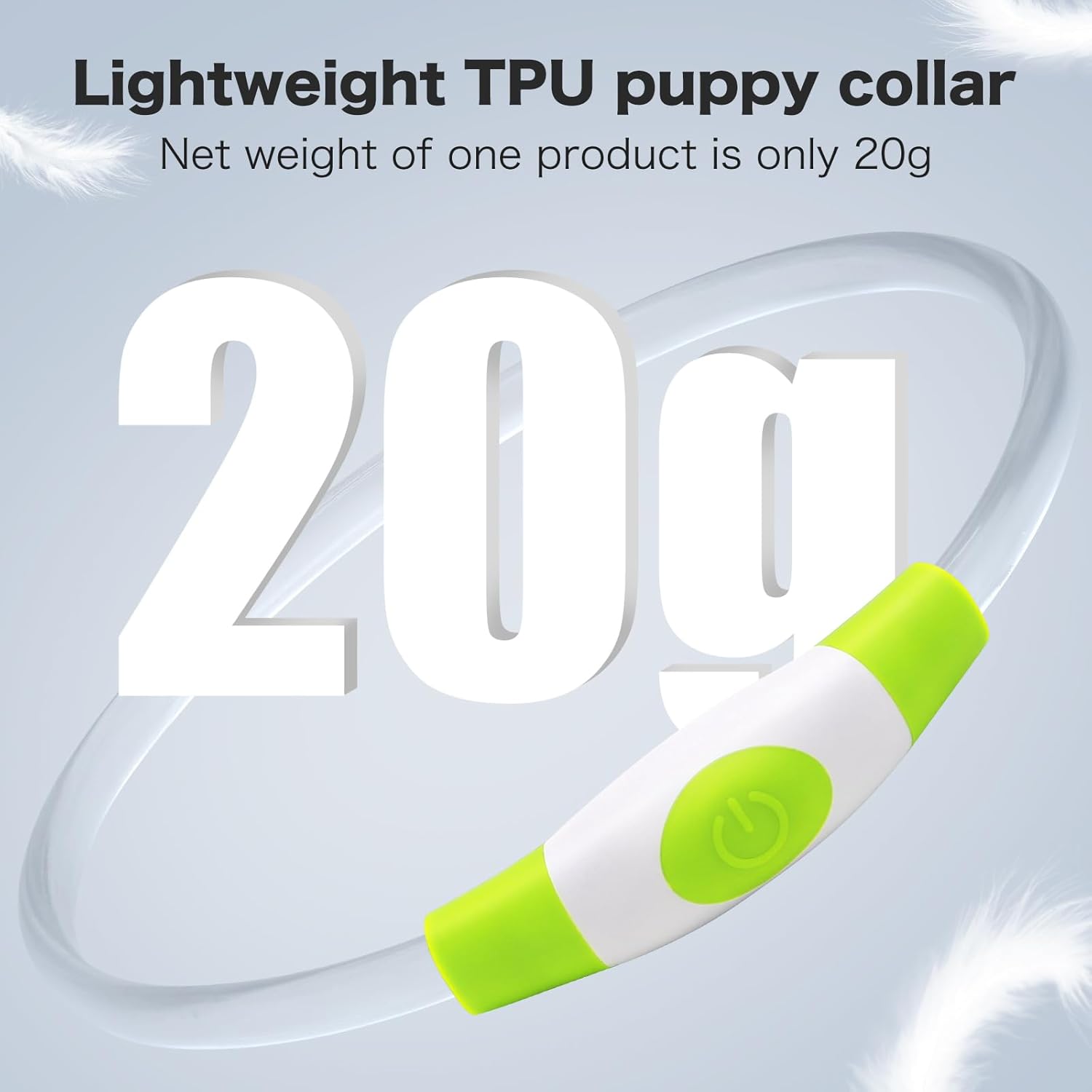 BSEEN Collar de perro iluminado  Collar de perro LED recargable a prueba de lluvia  Collar de mascotas brillante de TPU para perros pequeños y gatos