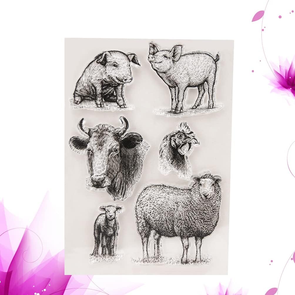 EXCEART Sello de silicona lindo animal sello postal Ilustración hacer accesorios Animal Sello hacer álbumes de recortes, sello de finalización de