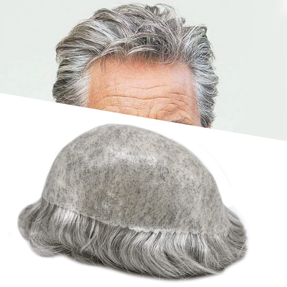Hombres Toupee Hairpieces 100% Europeo Virgen Sistema de Cabello Humano Para Hombres Full Poly Skin Mens Hair Pieces Toupee Protesis Capilar Para