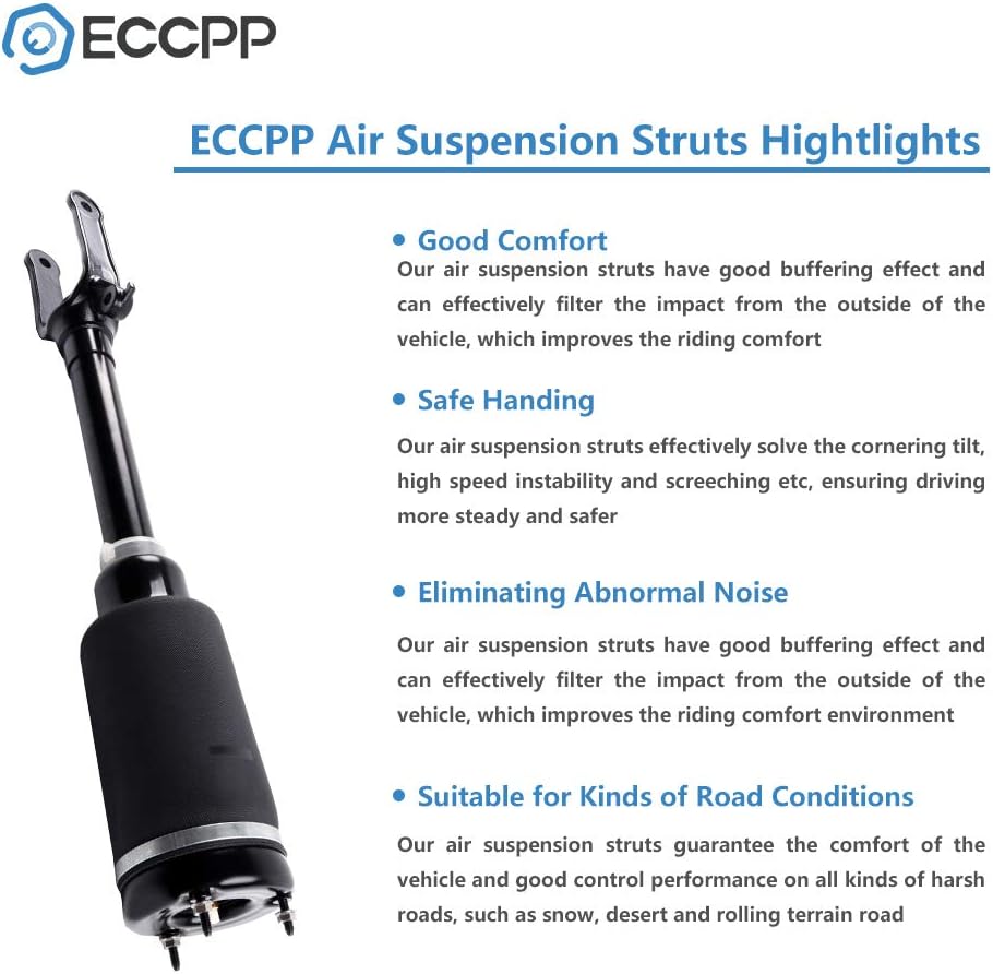 ECCPP Amortiguador de choque de aire con resorte de suspensión neumática, 1 unidad, ajuste frontal para 2007-2009 para Mercedes-Benz GL3202010-2012