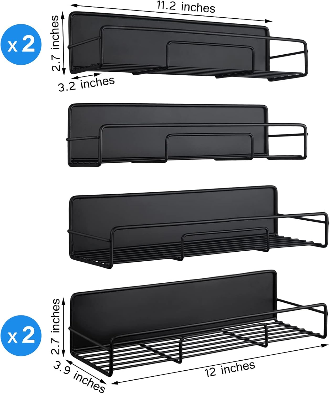 RedCall Paquete de 5 estantes magnéticos para refrigerador, estante magnético para especias para horno microondas, soporte para tarros de especias,