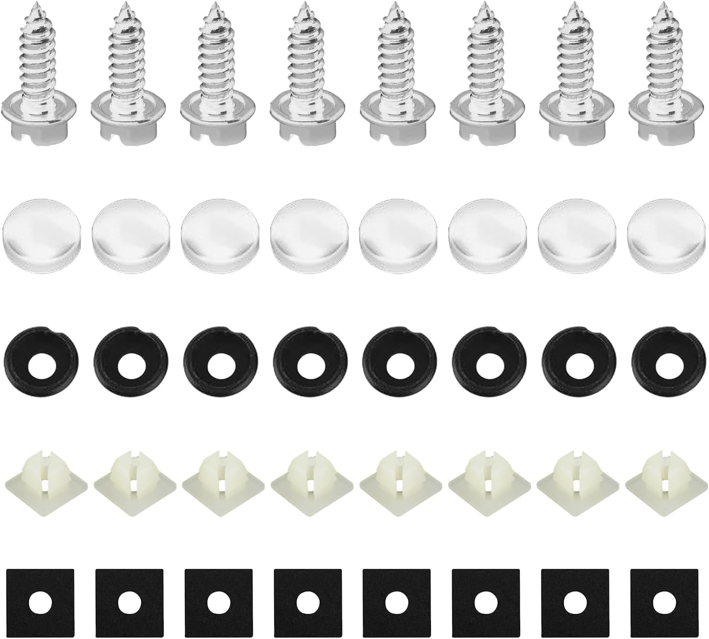 Kit de tornillos para placa de matrícula a prueba de óxido, kit de tornillos de acero inoxidable antirrobo para automóvil, pernos de montaje