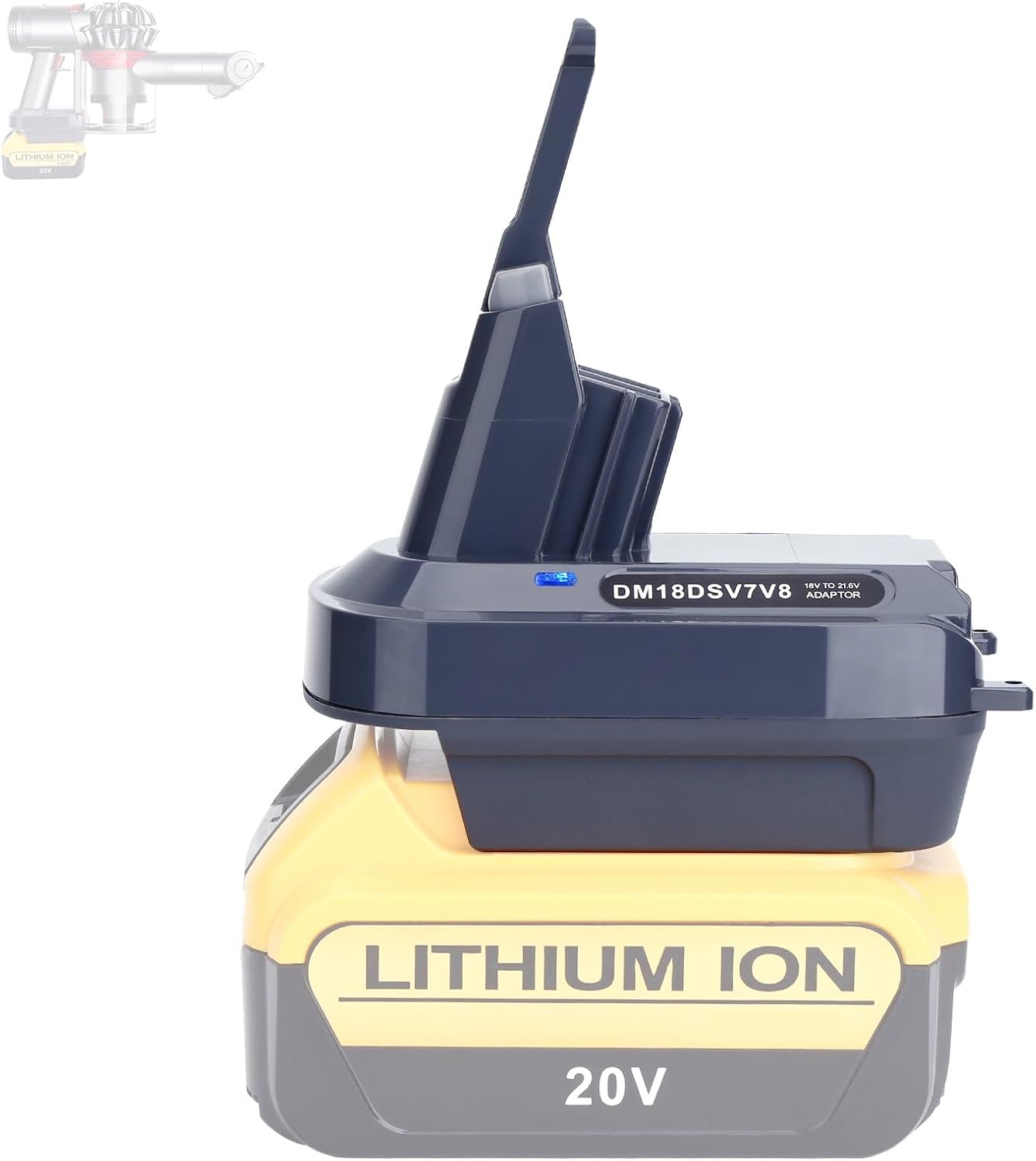 Epowon V7 V8 – Adaptador de batería compatible con batería Dewalt de 20 V a repuesto para batería V7, funciona con todos los convertidores de vacío