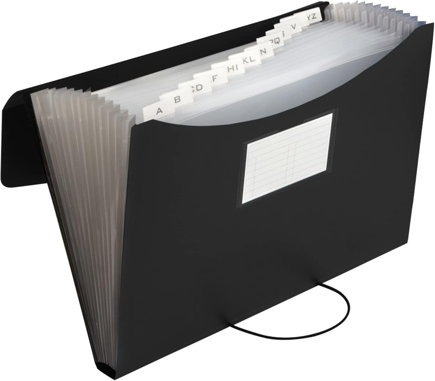 Office Depot Archivador de plástico de marca, 13 bolsillos, expansión de 5-12 pulgadas, 8 12 x 11 pulgadas, carta, negro, paquete de 1