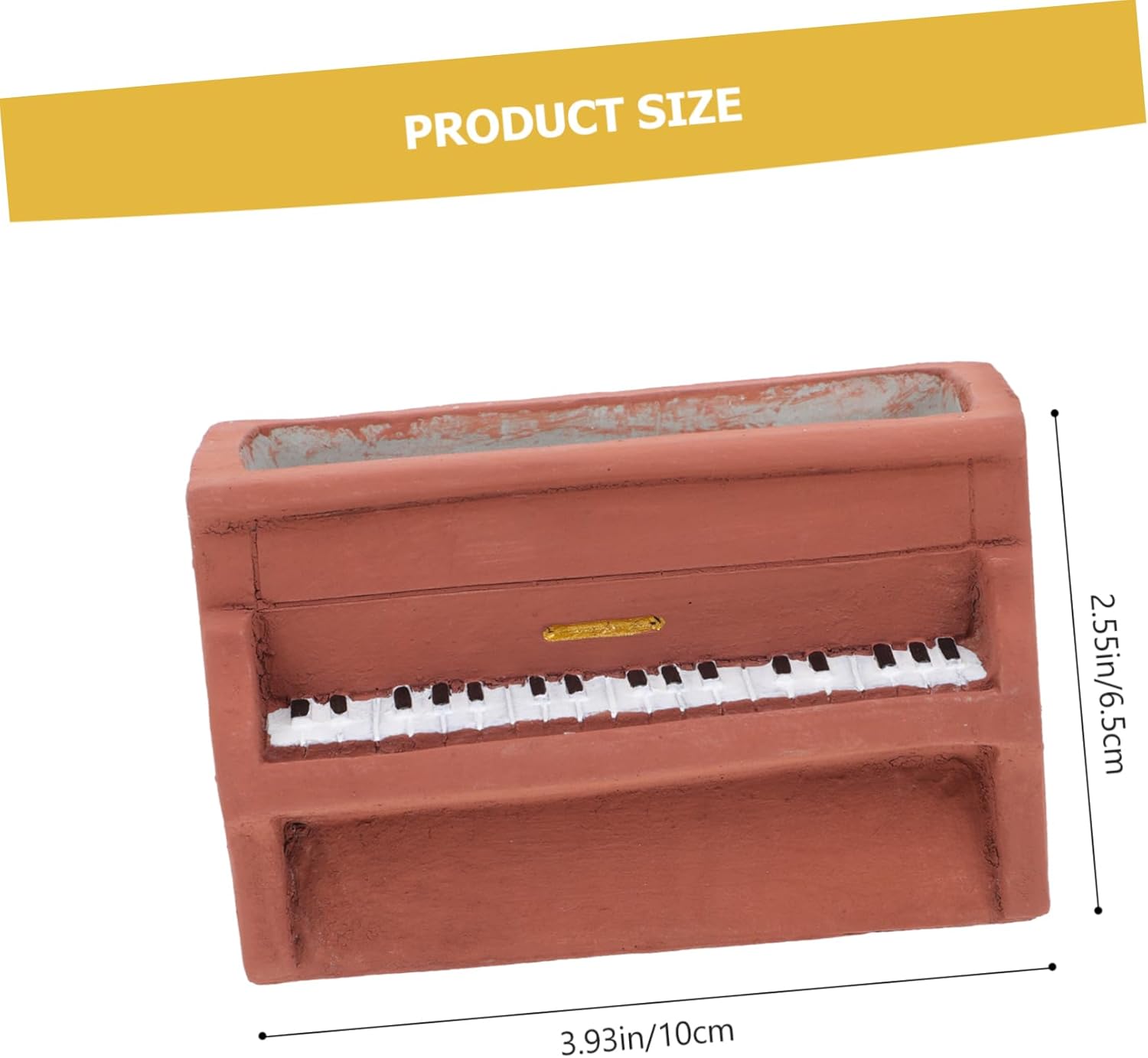 NOLITOY Maceta de cemento para piano, maceta en forma de piano, maceta suculenta de cerámica para exteriores, plantas suculentas, plantador,