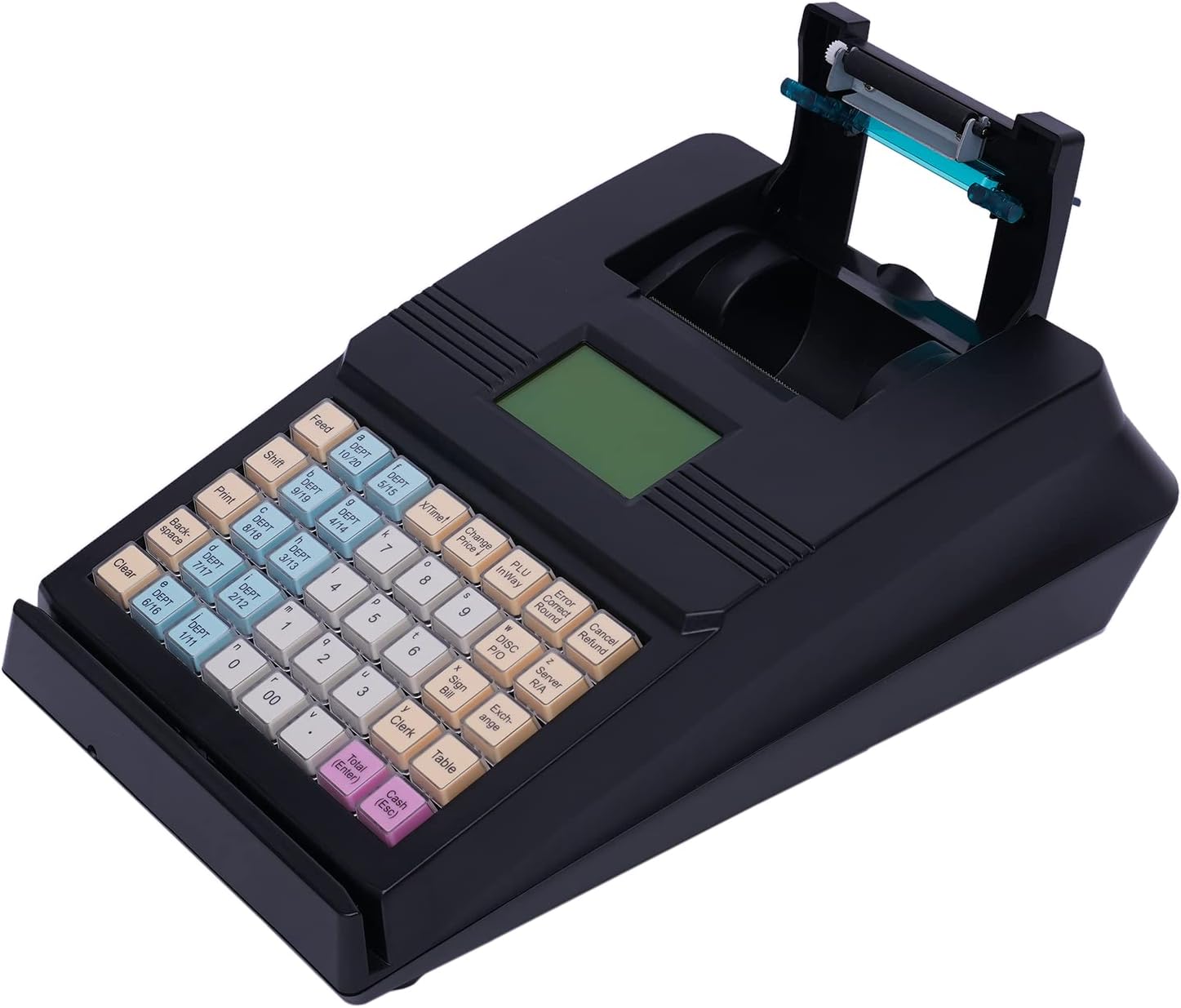 BANLICALI Caja registradora, caja registradora electrónica 40W, sistema rectangular negro de la caja registradora POS, caja registradora para