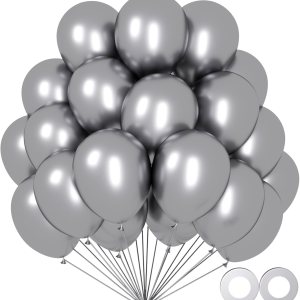 70 globos plateados metálicos, globos de látex plateado cromado de 12 pulgadas, arco de guirnalda para cumpleaños, baby shower, boda, San Valentín, 70 globos plateados metálicos, globos de látex plateado cromado de 12 pulgadas, arco de guirnalda para cumpleaños, baby shower, boda, San Valentín,