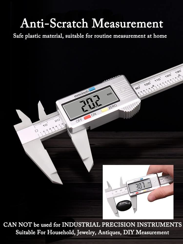 Calibres digitales, calibradores digitales electrónicos, herramienta de medición de calibre YKLSXKC de 0 a 6 pulgadas, conversión de pulgadas y