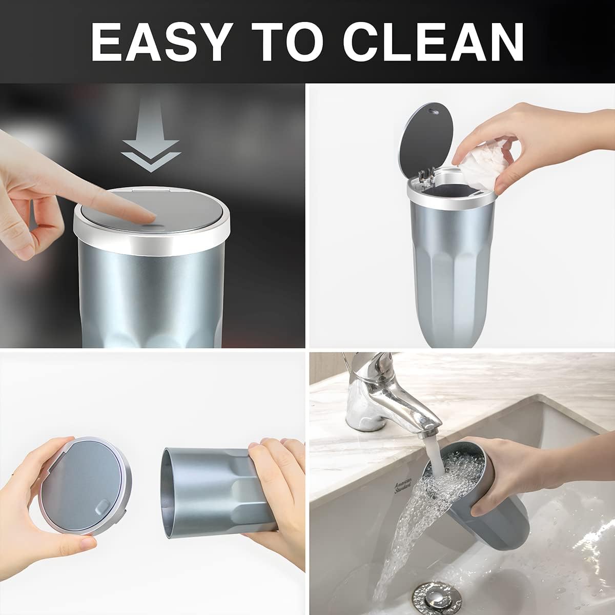 Cubo de basura para automóvil con tapa, mini contenedor de basura para automóvil, a prueba de fugas e impermeable, cesta de basura multiusos para