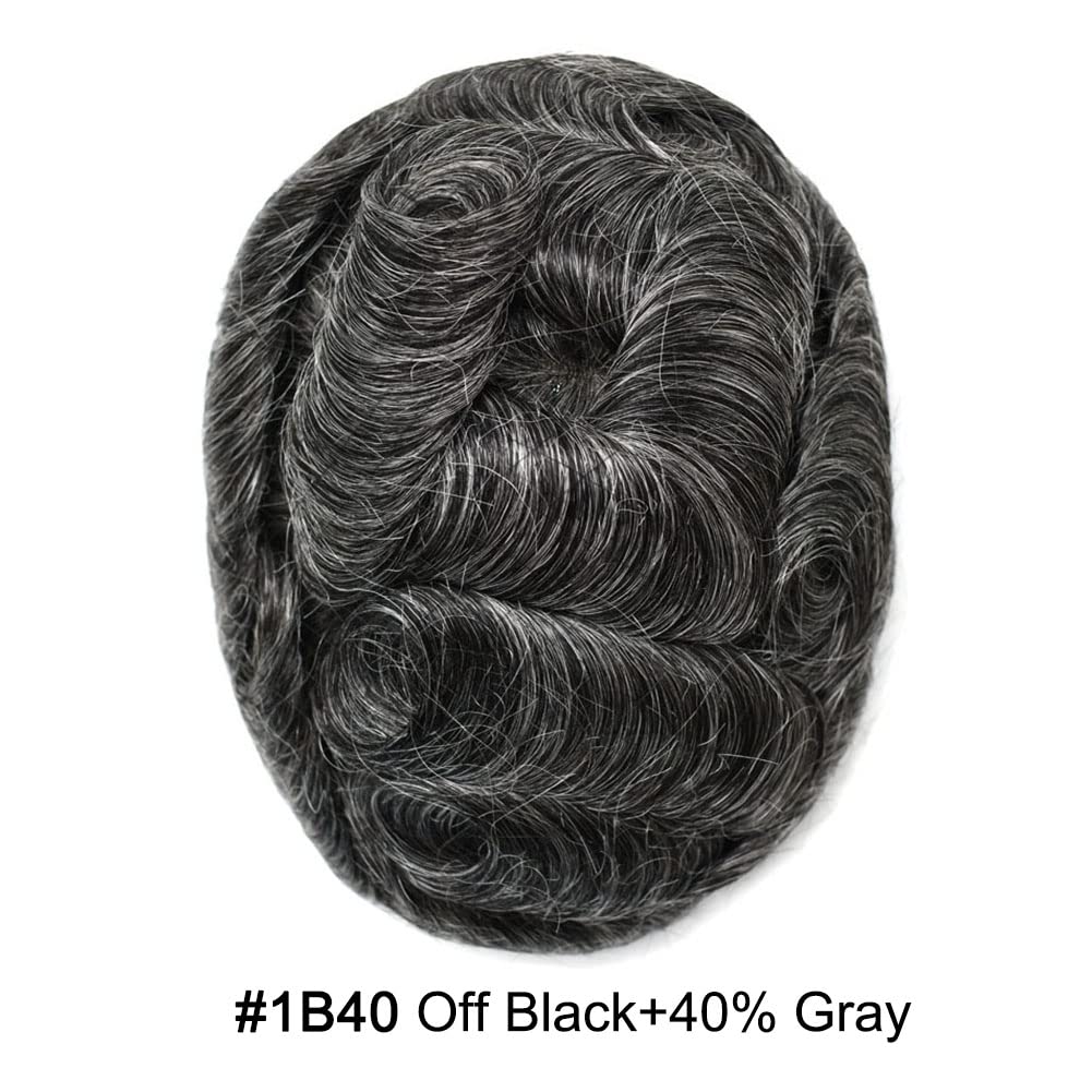 Tupé de cabello humano real para hombre, sistema de reemplazo de piezas de pelo para hombres, pieza de pelo polivinílico para hombres, invisible,
