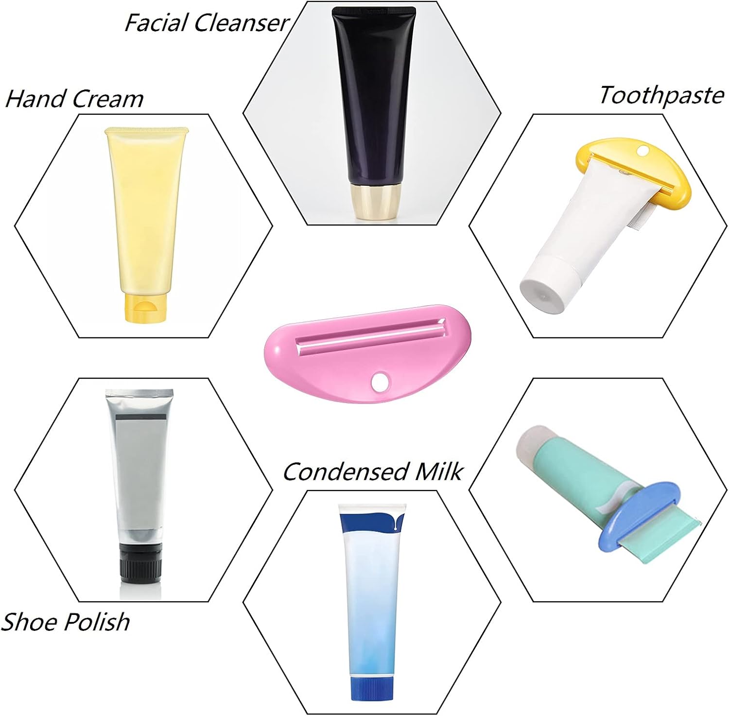 8 unidades de dispensador de tubo de pasta de dientes, soporte de exprimidor de tubos de plástico, clips de pasta de dientes para ahorrar pasta de