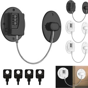 Paquete de 4 cerraduras de nevera combinadas para refrigerador, sin llave, cerraduras para gabinete para niños, mini cerraduras para nevera, sin Paquete de 4 cerraduras de nevera combinadas para refrigerador, sin llave, cerraduras para gabinete para niños, mini cerraduras para nevera, sin