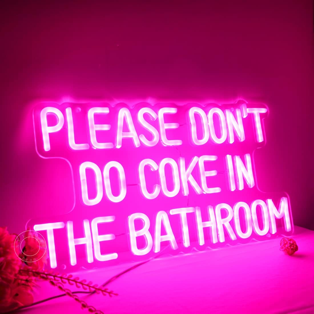 Letrero de luz de neón LED rosa con texto en inglés Please don’t do coke in the bath, para sala de juegos, dormitorio, bar, tienda, hotel,
