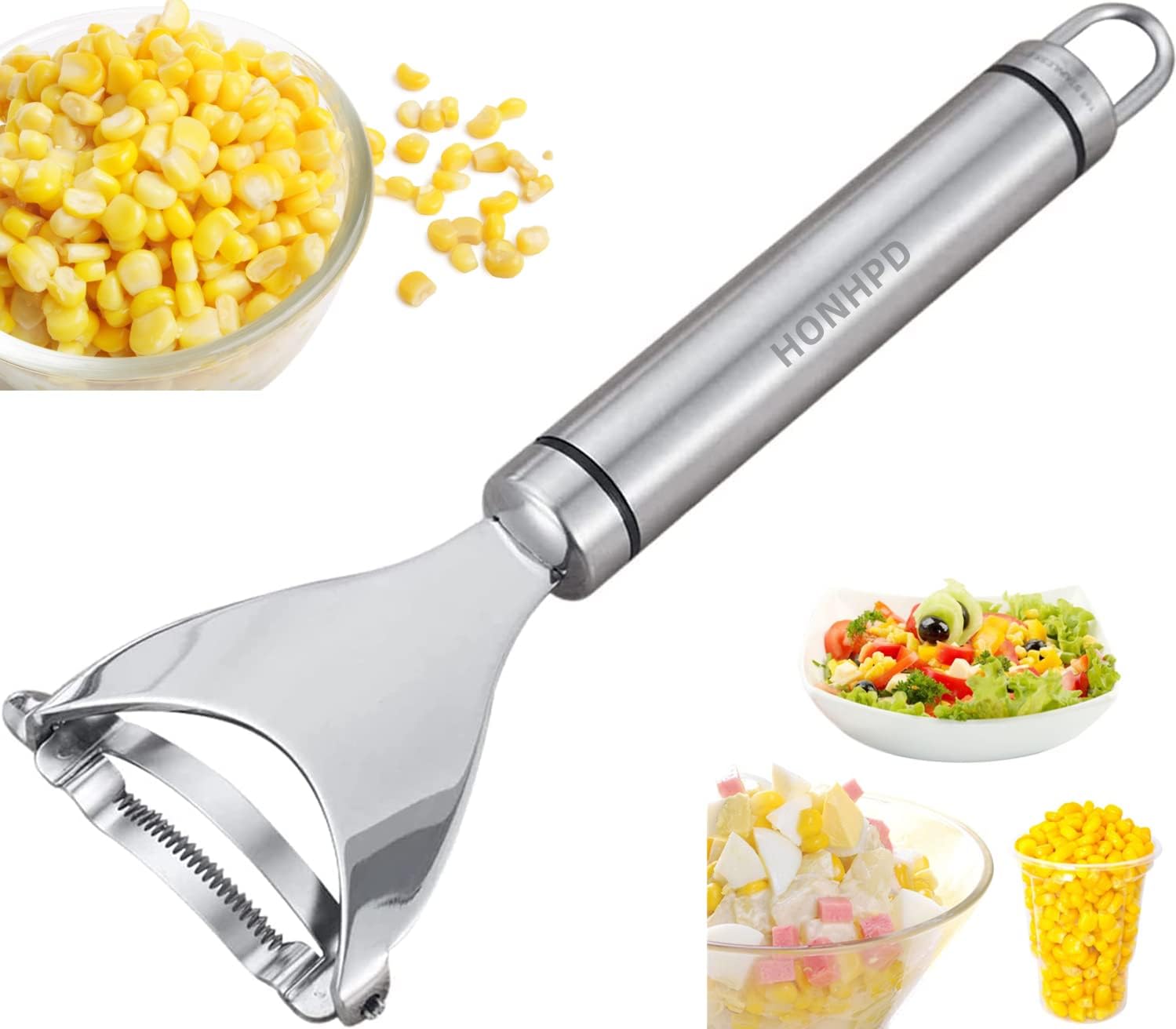 Pelador de maíz mágico, pelador de mazorca de maíz de acero inoxidable, práctica herramienta para pelar maíz para cocina, pelador de maíz para