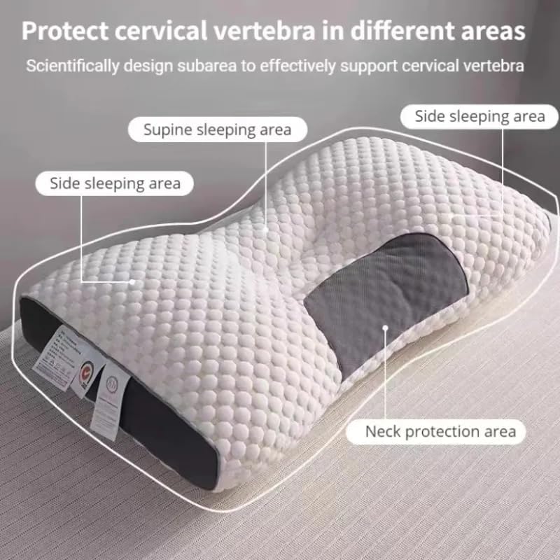 Jawyem Almohada ortopédica cervical del masaje del balneario 3D para ayudar a dormir y proteger la almohada del cuello de la fibra de soja del