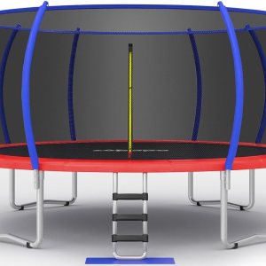 Zupapa 1500LBS Weight Capacity No-Gap Design 15 14 12 10FT Trampoline for Kids with Safety Enclosure Net Outdoor Backyards Trampolines with Non-Slip Zupapa 1500LBS Weight Capacity No-Gap Design 15 14 12 10FT Trampoline for Kids with Safety Enclosure Net Outdoor Backyards Trampolines with Non-Slip