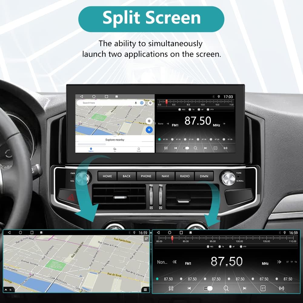 Android 11 4 GB+64 GB Radio de coche compatible con Mitsubishi Pajero 2007-2020, pantalla táctil de 12.3 pulgadas con Carplay inalámbrico Android
