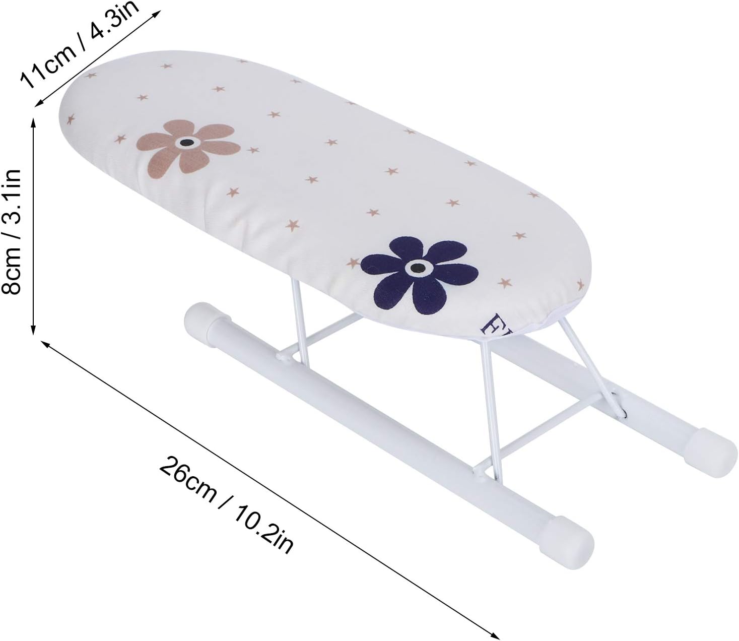 Tabla de planchar pequeña de mesa, 10.2 pulgadas de largo x 4.3 pulgadas de ancho, tabla de planchar resistente con base de metal de malla y