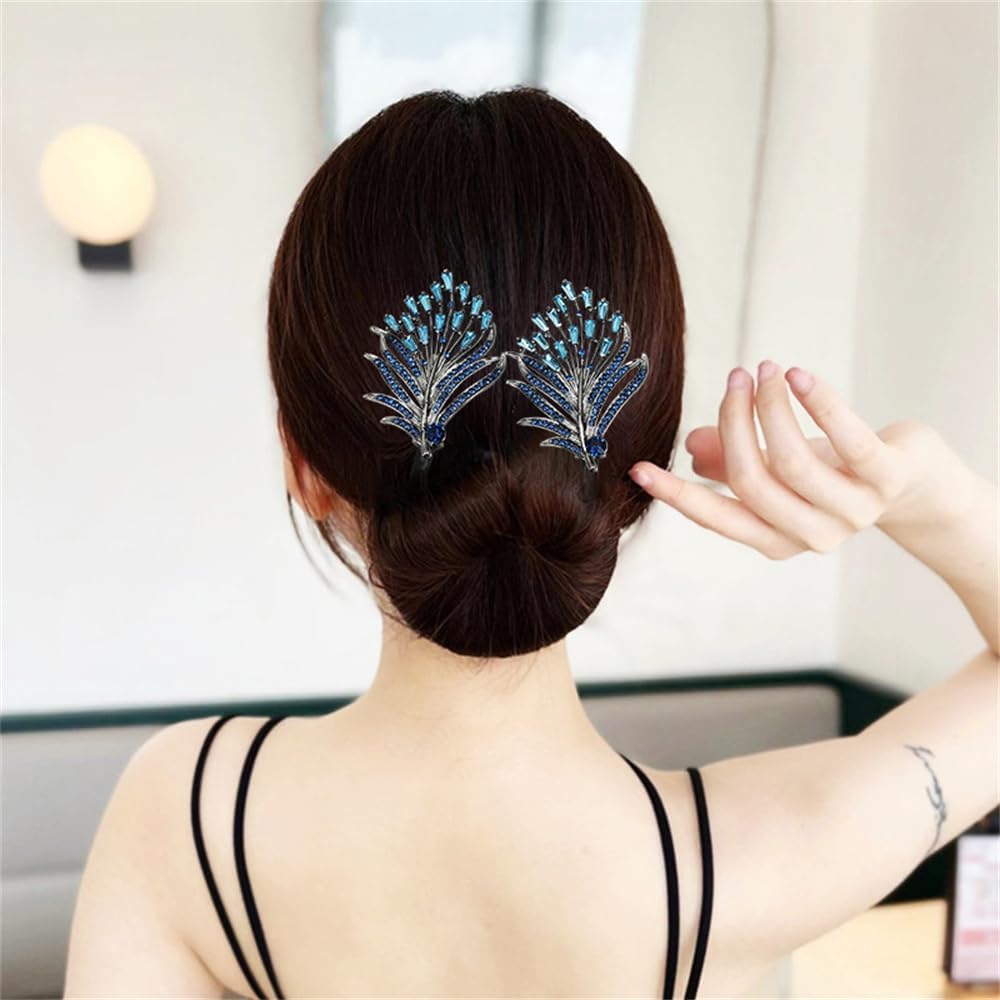 Pinza para el pelo con flores de diamantes de imitación, pinza para el cabello con flores de imitación de cola de ballena, rizador de pelo perezoso