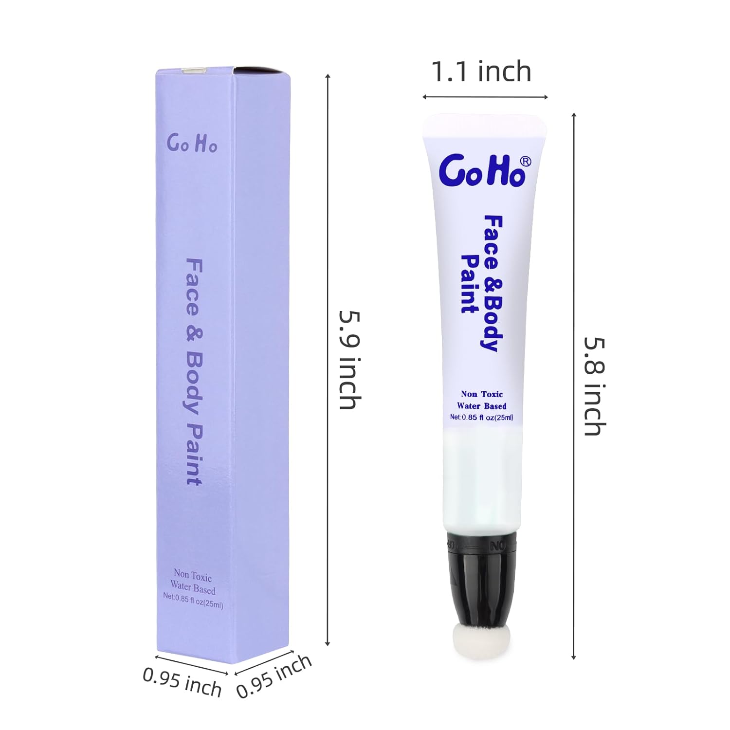 Go Ho Barra de pintura facial blanca payaso (0.85 onzas), pintura corporal blanca crema a base de agua, lavable, corrector líquido blanco, cubre sin
