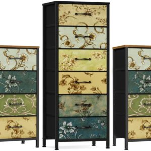 Furnulem 2 cómodas con 4 cajones y 6 cajones altos, unidad organizadora de almacenamiento vintage Furnulem 2 cómodas con 4 cajones y 6 cajones altos, unidad organizadora de almacenamiento vintage