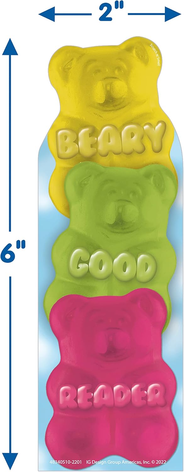 Eureka Beary Good Reader – Marcadores perfumados de oso de goma, paquete de 24
