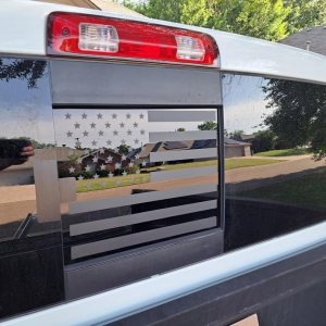 Xinghe Calcomanías visibles de la bandera estadounidense para Toyota Tacoma para ventana central trasera, negro mate (para F150 2004-2014, F250 F350 Xinghe Calcomanías visibles de la bandera estadounidense para Toyota Tacoma para ventana central trasera, negro mate (para F150 2004-2014, F250 F350