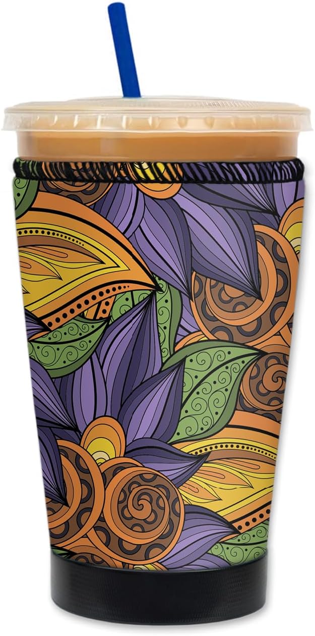 Funda aislante de café helado de lujo, neopreno reutilizable y acogedora para bebidas frías, evita la condensación y las vuelcas, fabricada en