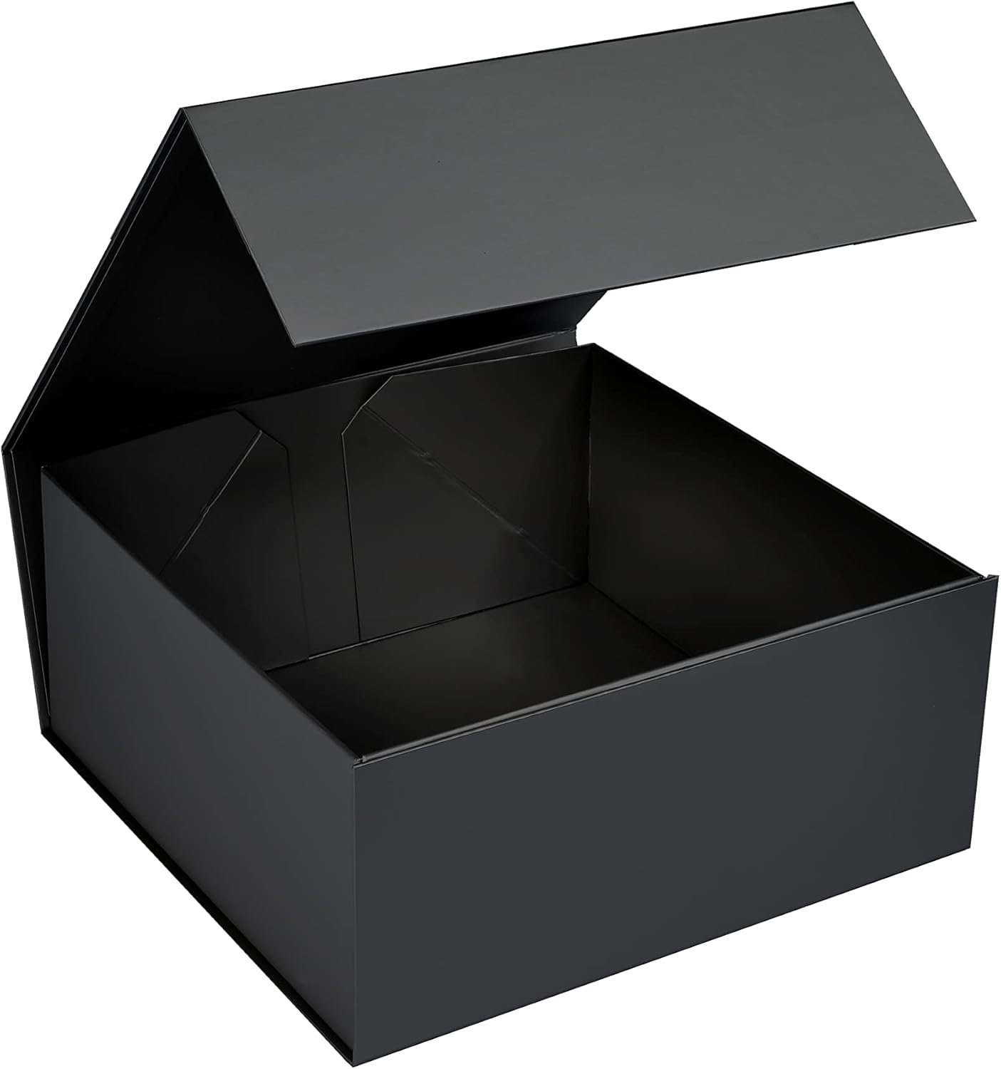 CECOBOX Caja de regalo de 6 x 6 x 2.75 pulgadas, caja magnética plegable mate negra con tapa para regalo, embalaje, dama de honor, cumpleaños,