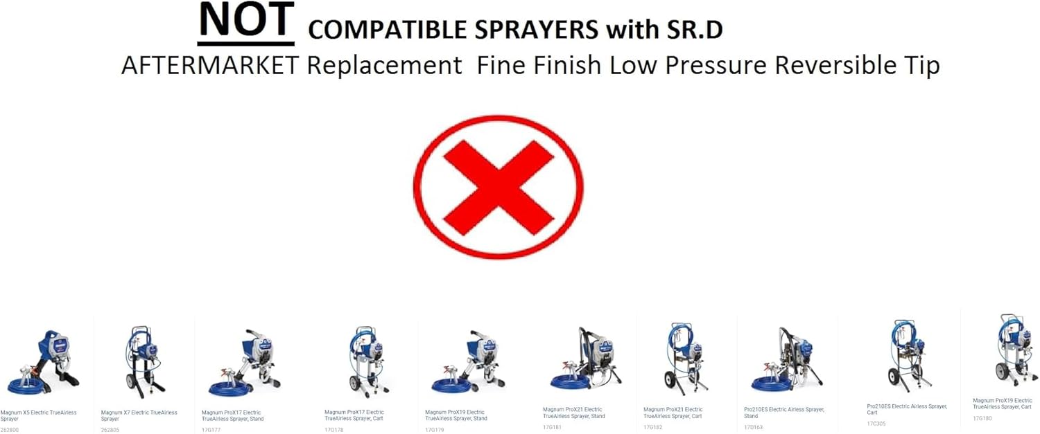 SR.D 214 AFTERMARKET Punta de repuesto para Graco FFLP214 RAC X Punta reversible de baja presión con acabado fino