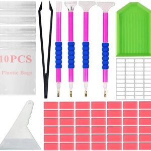 Accesorios de pintura de diamantes, herramienta de arte, 42 adhesivos de pintura de diamantes, arcilla, kit de cera para bordar, bolígrafo de punto Accesorios de pintura de diamantes, herramienta de arte, 42 adhesivos de pintura de diamantes, arcilla, kit de cera para bordar, bolígrafo de punto