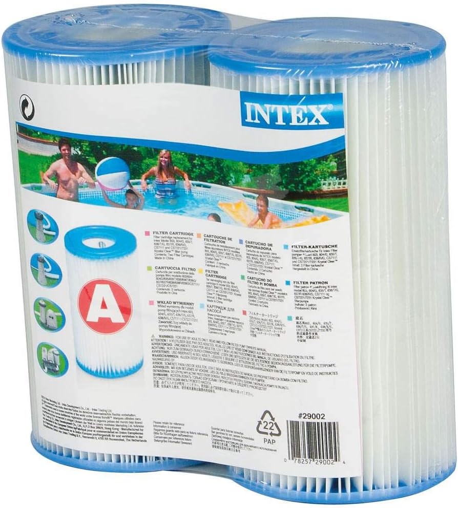 Intex Cartuchos de repuesto de filtro tipo A o C para piscina Easy Set (paquete de 6)