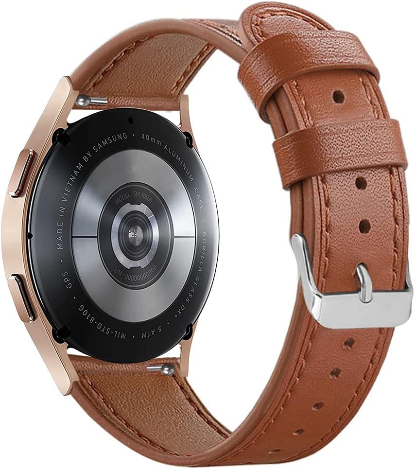 Compatible con Samsung Galaxy Watch 654, correa de repuesto de piel de 0.787 pulgadas para reloj Galaxy Watch66 ClassicWatch55 ProWatch44