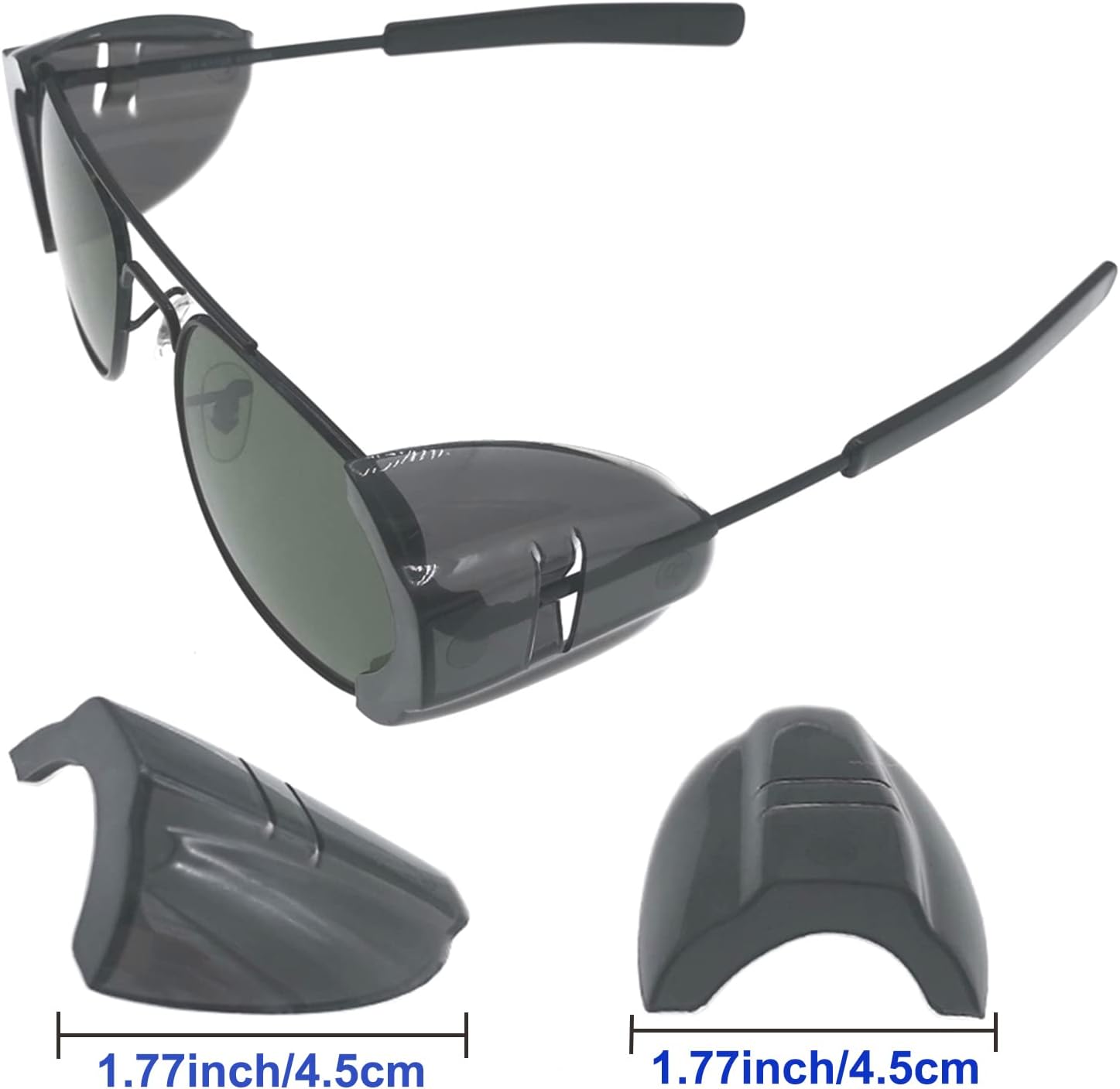Protectores laterales para lentes, protectores laterales deslizantes, tamaño L se adapta a medianos a grandes, tamaño M para marcos de lentes