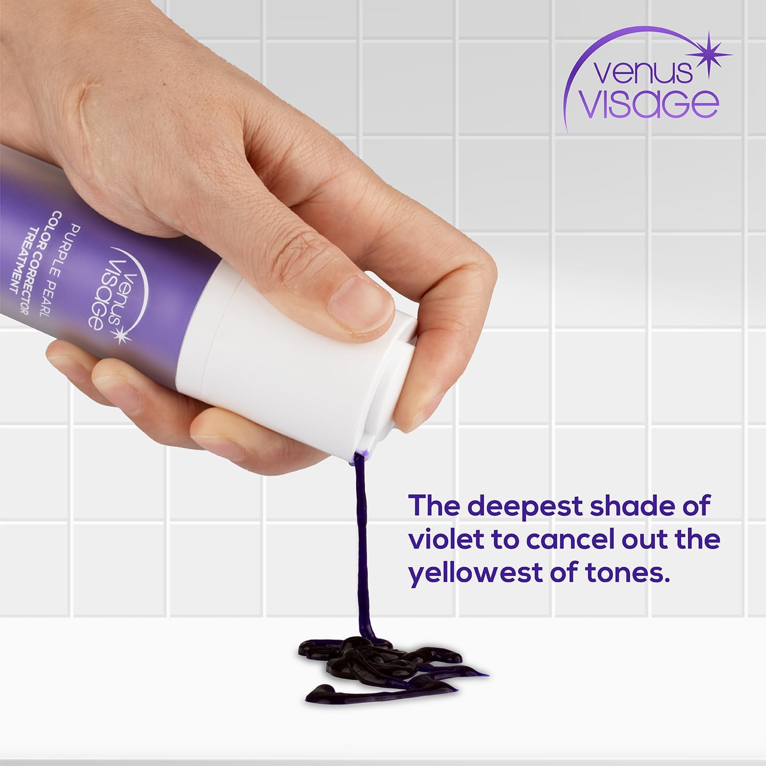 Venus Visage Pasta de dientes Color Corrector Purple – Dentífrico blanqueador púrpura deslumbrante para eliminar manchas – 1.0 fl oz