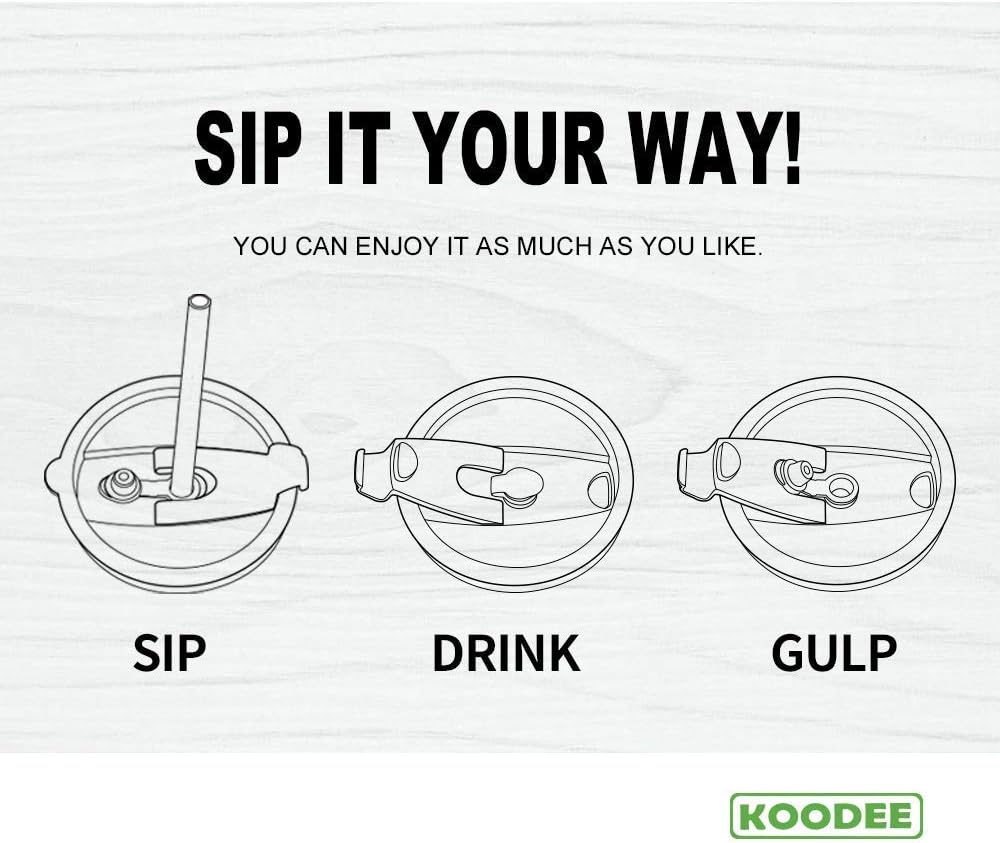 koodee Tapas de vaso de 20 onzas, se adaptan a YETI Rambler de 20 onzas, Old Style Rtic y más, paquete de 2 tapas a prueba de derrames, cubiertas