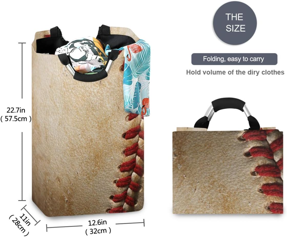 ALAZA Cesta de almacenamiento grande con asas para pelotas de béisbol, estilo vintage, para ropa sucia, con asas, para cestas de regalo, dormitorio,