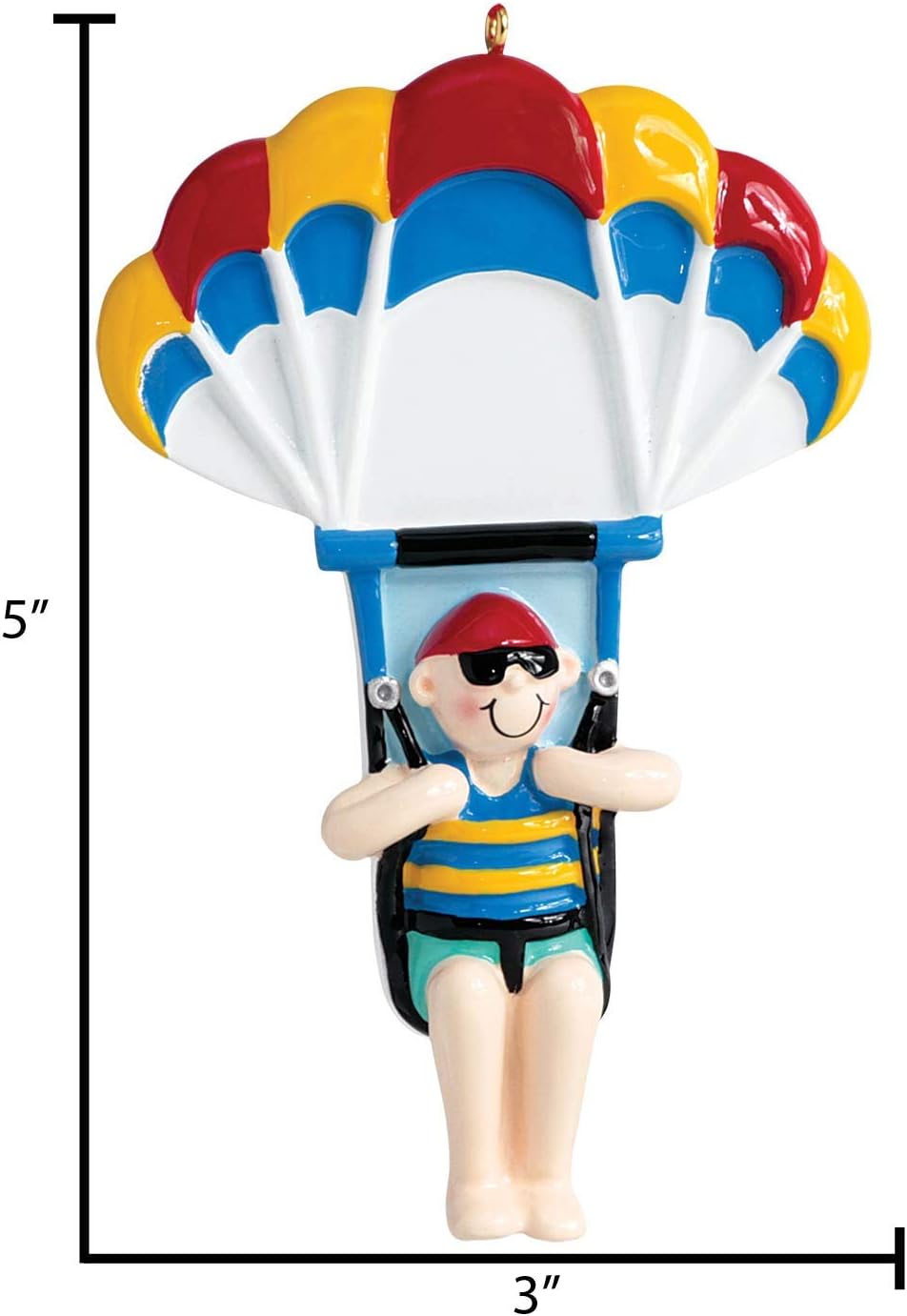 Adorno de Navidad personalizado de parasailing, adorno de paracaidismo, adorno de vacaciones de Navidad 2022, adorno de parasailing, diversión de
