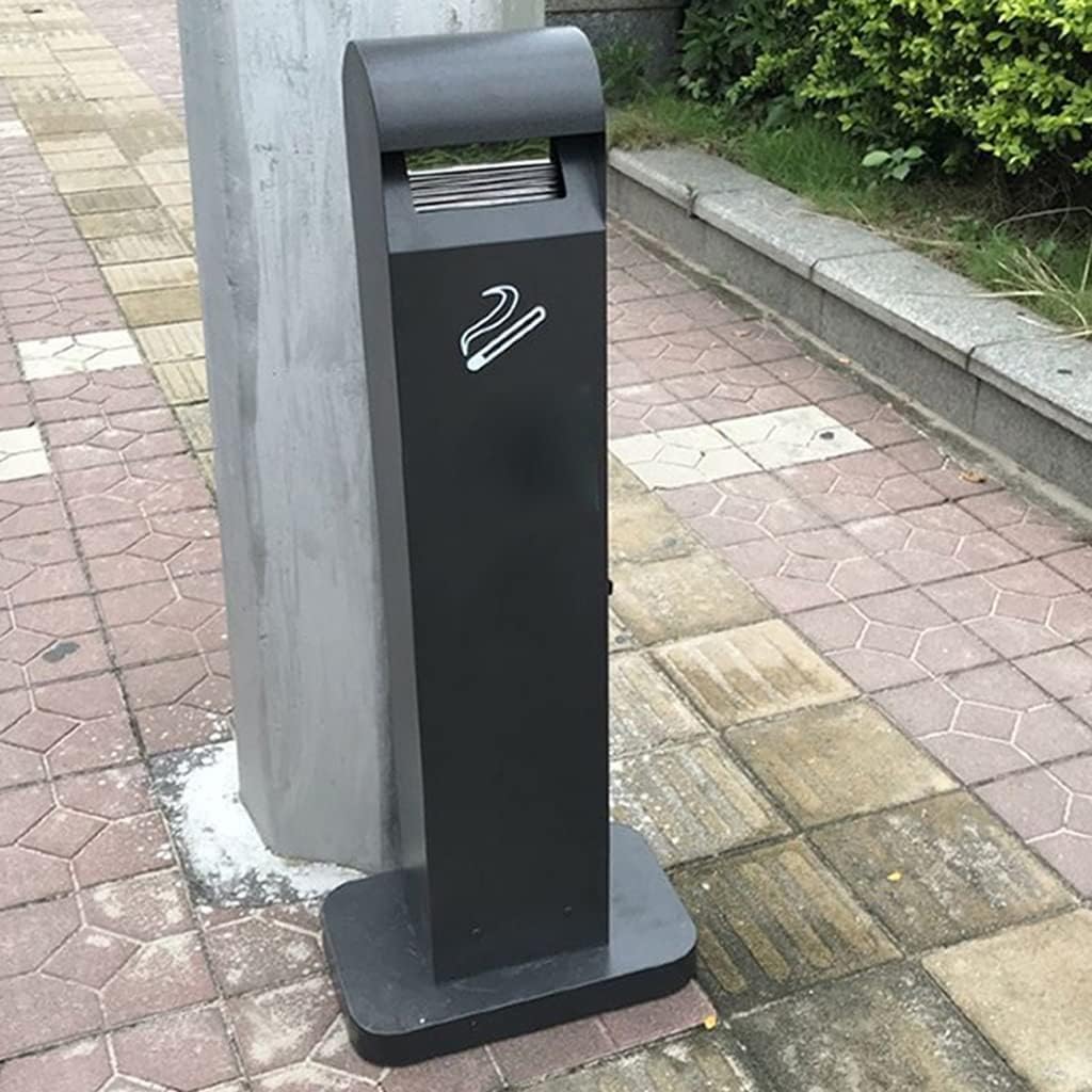 Bote de basura Cenicero vertical al aire libre de acero inoxidable para cigarrillos a tope cenicero cenicero comercial Soporte de piso para fumar