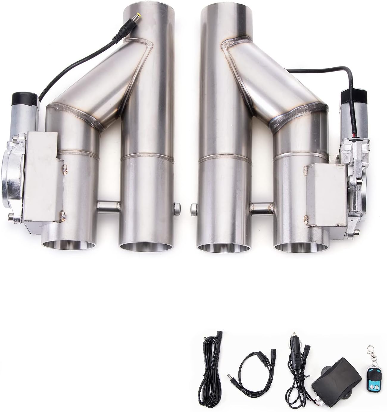 Tubo Y de escape de acero inoxidable de 2.5 pulgadas (2 piezas)