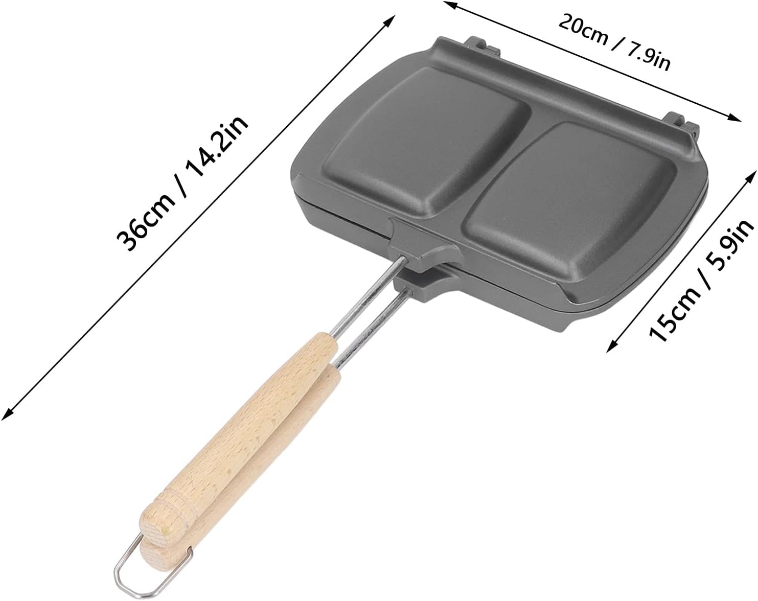 Sandwichera de desayuno, sartén para hornear sándwich de doble cara, sartén antiadherente, sartén de prensa para panini, tostadora de perritos