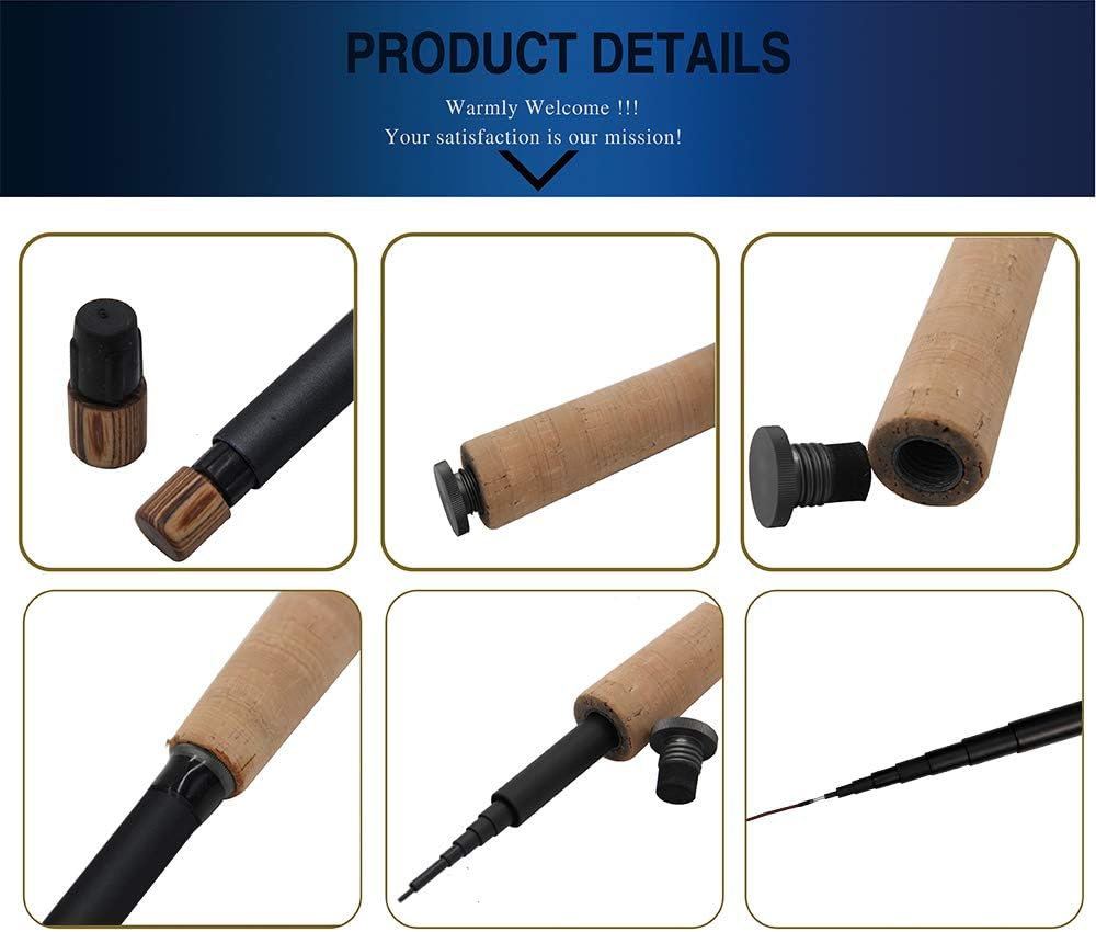 1213FT Tenkara Rod Kit 30T Fibra de Carbono telescópica Fly Fishing Rod Combo con Furled Line Moscas