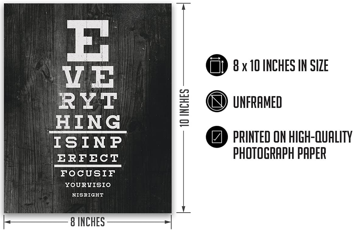Govivo Everything Is In Perfect Focus – Impresión artística de pared con cita motivacional, impresión de decoración de pared, póster o lienzo para