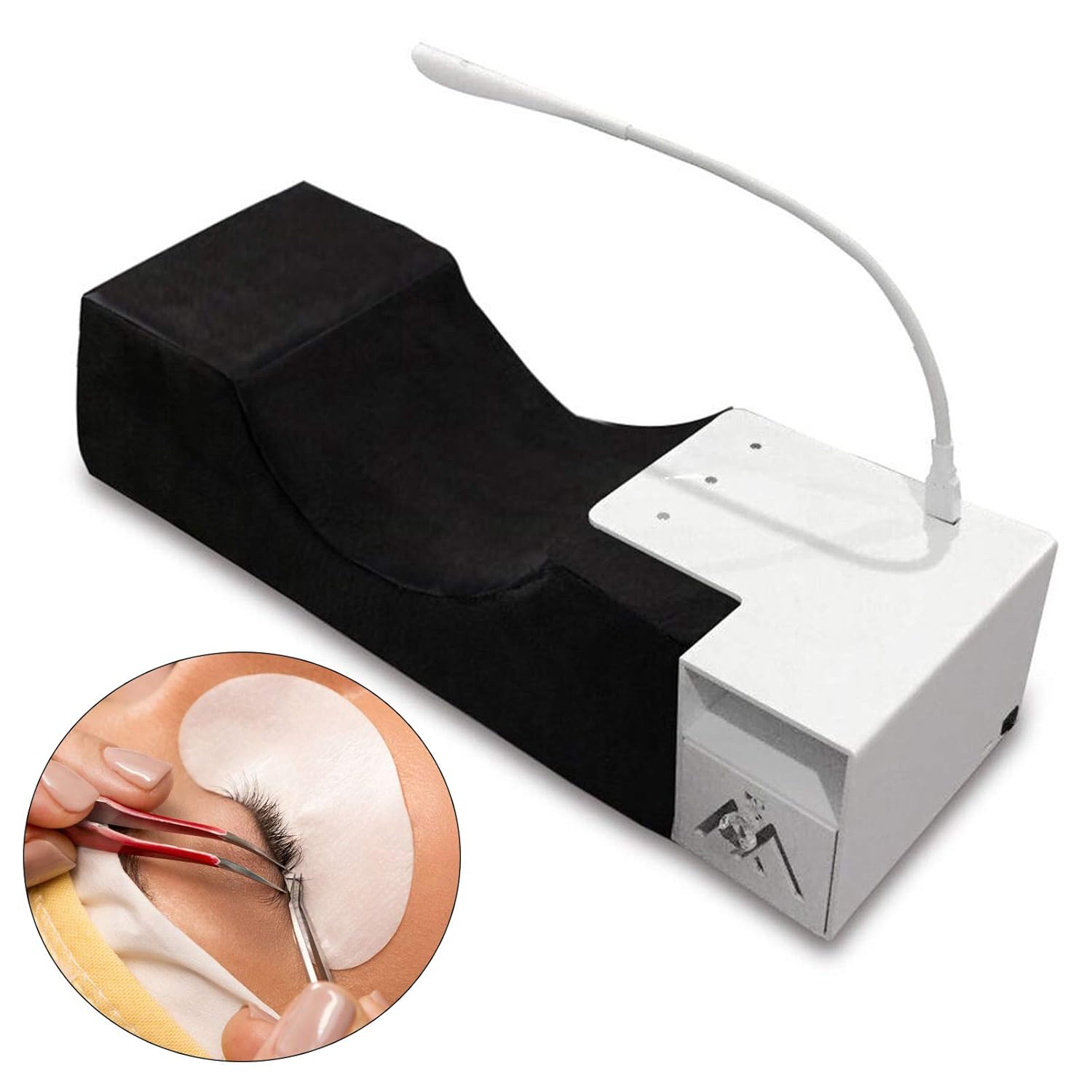Almohada de cuello de extensión de pestañas con soporte organizador de estante y luz LED para cama de pestañas almohada de pestañas soporte