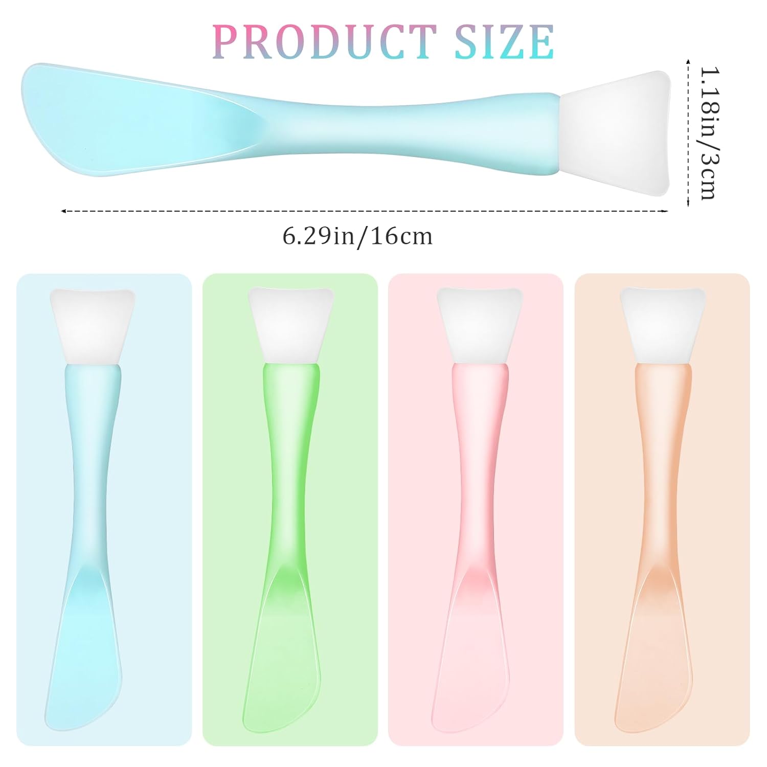 Aplicador de máscara facial de silicona, 4 piezas reutilizables de doble extremo, cepillo de máscara facial lavable, espátula de belleza,